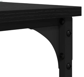 Oldal asztal polcokkal Musta tammi 40 x 30 x 75 cm Faanyag