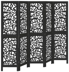 5 paneles fekete tömör császárfa térelválasztó