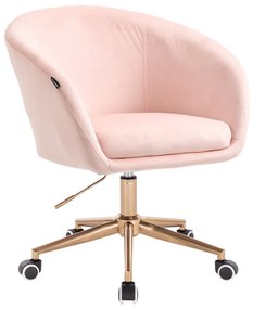 HR8326K Rózsaszín modern velúr szék arany lábbal