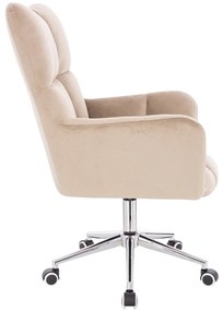 HR650K Latte modern velúr szék krómozott lábbal