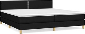 vidaXL fekete szövet rugós ágy matraccal 200 x 200 cm