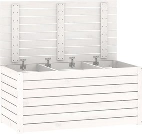 vidaXL fehér tömör fenyőfa kerti láda 101 x 50,5 x 46,5 cm