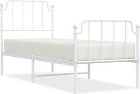 vidaXL fehér fém ágykeret fej- és lábtámlával 75 x 190 cm