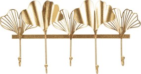 Aranyszínű fém fali fogas Leaves - Mauro Ferretti