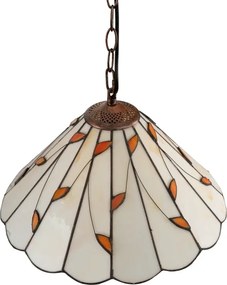 Brilagi - láncos Tiffany-vitrázs csillár FOLIA 1xE27/60W/230V átm. 40 cm