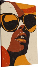 Vászonkép Retro Nő a 70-es évek stílusában otthon nappali 70x100