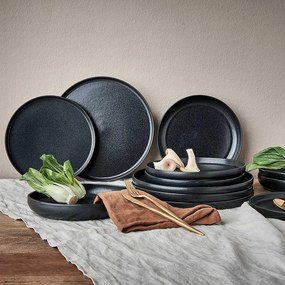 CASA NOVA lapos tányér, fekete Ø27cm