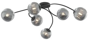 Felületre szerelhető csillár  VIBRA 6xE14/10W/230V fekete/szürke