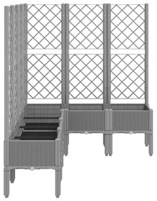 világosszürke PP rácsos kerti ültetőláda 160 x 120 x 142 cm