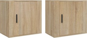 vidaXL 2 db sonoma tölgy falra szerelhető éjjeliszekrény 50x30x47 cm