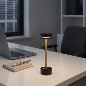 Dimmelhető újratölthető LED asztali lámpa SAM LED/5W/5V 3600 mAh fekete/arany