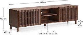 Sötétbarna TV-állvány diófa dekorral 180x49,5x42,5 cm Beyla – Kave Home