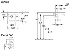 Villeroy & Boch 43733601 - Függesztett mosdó ARCHITECTURA 36x26 cm kerámia/fehér