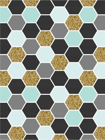 Fotótapéta Geometriai hatszögek Absztrakt matt csillámos 206x275 +ragasztó