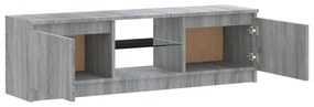 szürke sonoma színű TV-szekrény LED lámpákkal 120 x 30 x 35,5cm
