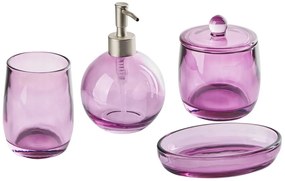Lila üveg fürdőszobai kiegészítő négydarabos szettben ROANA Beliani