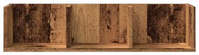 antik fa színű szerelt fa CD-tartó fali polc 75 x 18 x 18 cm