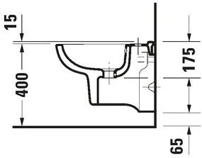 Duravit 22371500002 - Falra szerelhető bidé D-CODE kerámia/fényes fehér
