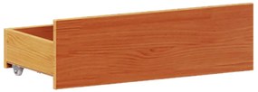 barna tömör fenyőfa fejtámlás ágykeret matrac nélkül 120x200 cm