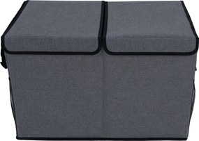 Összecsukható tároló doboz, szürke/fekete, DETER