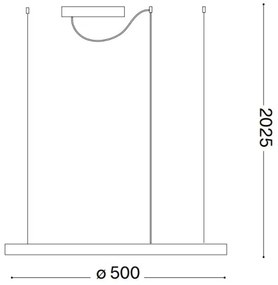 Ideal Lux - LED csillár kábelen ORACLE SLIM LED/28W/230V 3000K átm. 50 cm fehér