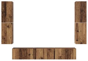 TV szekrény garnitúra 7 pcs Régi fa 60 x 30 x 30 cm Faanyag