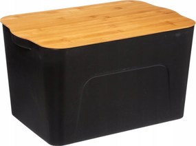 Tartály fekete Doboz Bambusz Fedéllel 24 L
