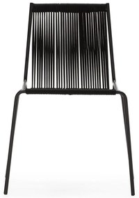 Fekete fém rakásolható étkezőszék szett 2 db-os Emily – Marckeric
