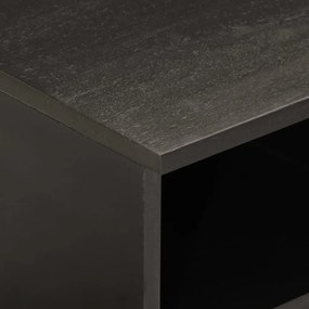fekete tömör mangófa TV-szekrény 80 x 33 x 46 cm