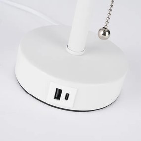 BRILAGI - USB-portos asztali lámpa TABLON 1xE27/25W/230V fehér