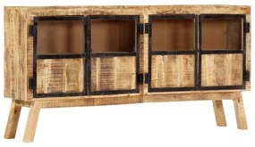 barna-fekete tömör nyers mangófa tálalószekrény 160x30x80 cm