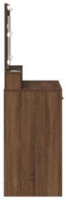 Sminkasztal LED Fényekkel - Barna Tölgy 79x41x135 cm