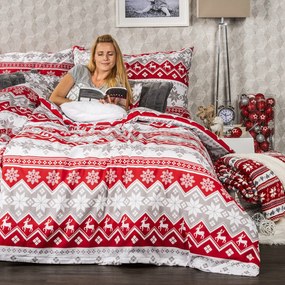 4Home Red Nordic pamut ágyneműhuzat, 140 x 220 cm, 70 x 90 cm