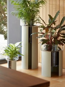 LSA International Terrazza virágcserép, h 75 cm, Ø32 cm átlátszó/betonszürke - LSA nemzetközi