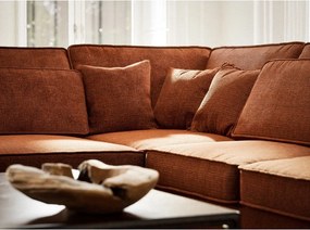 Rézszínű zsenília sarokkanapé (bal oldali-L alakú) Kirou – Maison de Rêve