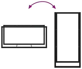 tűzifa állvány Fekete 55x30x116 cm Acél