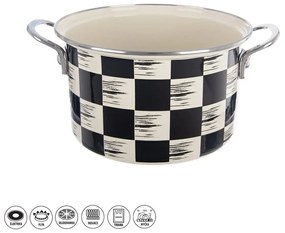 Orion Smaltovaný hrnec Šachovnice Lem , 4 l, pr.22 cm