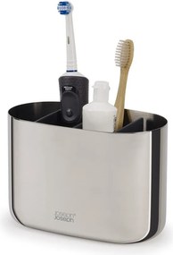 Fényes ezüstszínű rozsdamentes acél fogkefetartó állvány EasyStore Luxe – Joseph Joseph