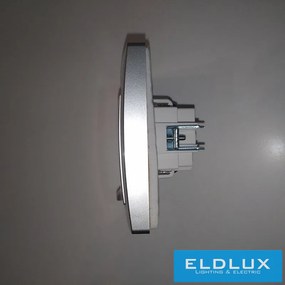 ELDGROUND 2P+F konnektor gyerekvédelemmel csapfedéllel Ezüst IP44