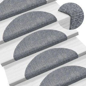 15 db öntapadós lépcsőszőnyeg 56 x 17 x 3 cm világosszürke félkör alakú