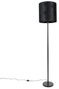 Modern állólámpa fekete árnyékolóval, fekete 40 cm - Simplo