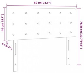 tópszínű szövet LED-es fejtámla 80 x 5 x 78/88 cm