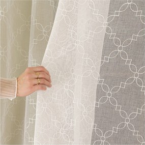 Hímzett Függöny Fehér 280cm Hímzett Függöny Ólom Méret Fehér