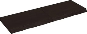 vidaXL sötétbarna kezelt tömör tölgyfa fali polc 120 x 40 x (2-6) cm