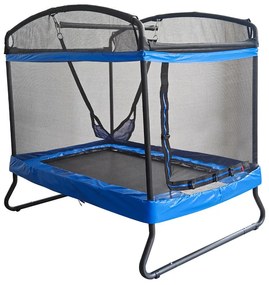 Trambulin gyerekeknek hintával és biztonsági hálóval