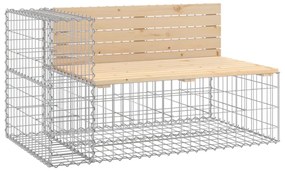 tömör fenyőfa gabion kerti pad 244x71x65,5 cm