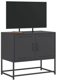 fekete acél TV-szekrény 68,5 x 39 x 60,5 cm