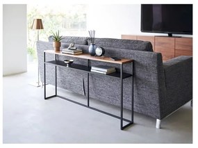 Fekete-sötétbarna konzolasztal kőrisfa dekorral 20,5x126 cm Tower – YAMAZAKI