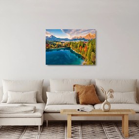 Kép - Urisee-tó, Ausztria (üvegen) (70x50 cm)