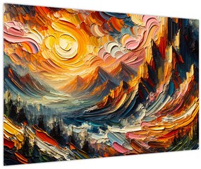 Kép - Hegyek, melyeket napfény ölel (90x60 cm)